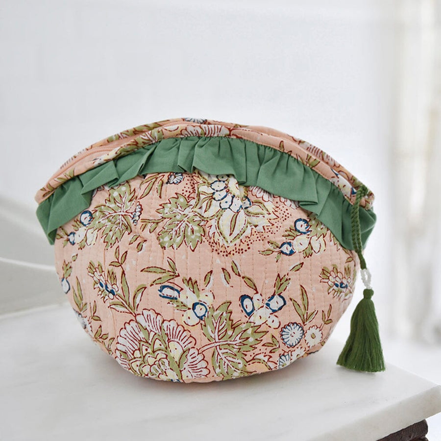 Toilettilaukku - Peach And Green Print Laukut Powell Craft 