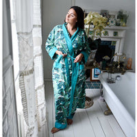 Green Leaf naisten kimono aamutakki Puuvillavaatteet Powell Craft 