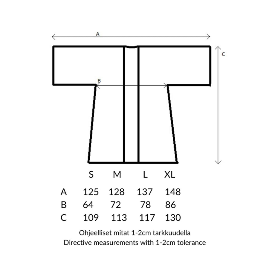 Pellava Saunatakki / kylpytakki mustanharmaa Bathrobe Pisa Design 