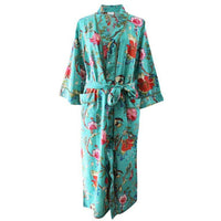 Teal Exotic naisten kimono aamutakki Puuvillavaatteet Powell Craft 