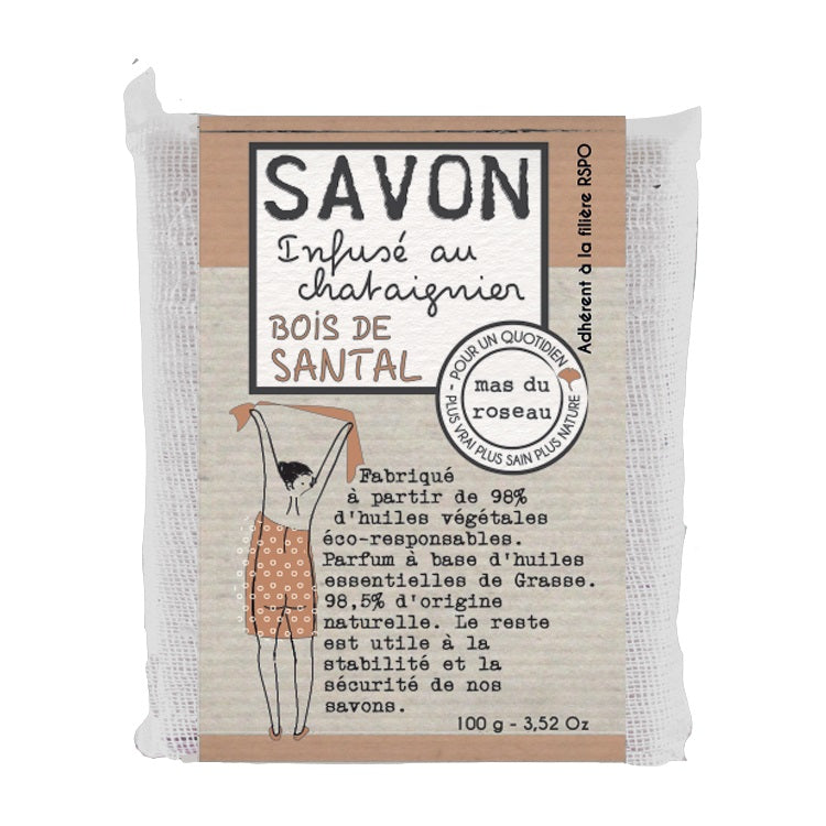 Tuoksuva palasaippua Bois De Santal - Santelipuu 100 g Saippuat Mas Du Roseau 